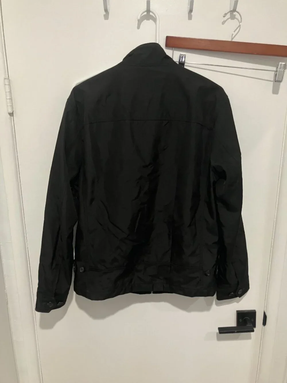 Banana Republic Men's Nylon Full-Zip Jacket, Black, Size Medium